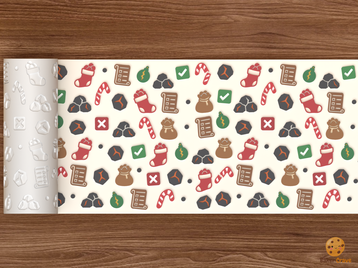 Naughty List Lumps of Coal Textured Roller