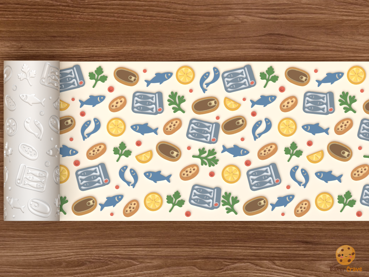 Tinned Fish Sardine Party Textured Roller