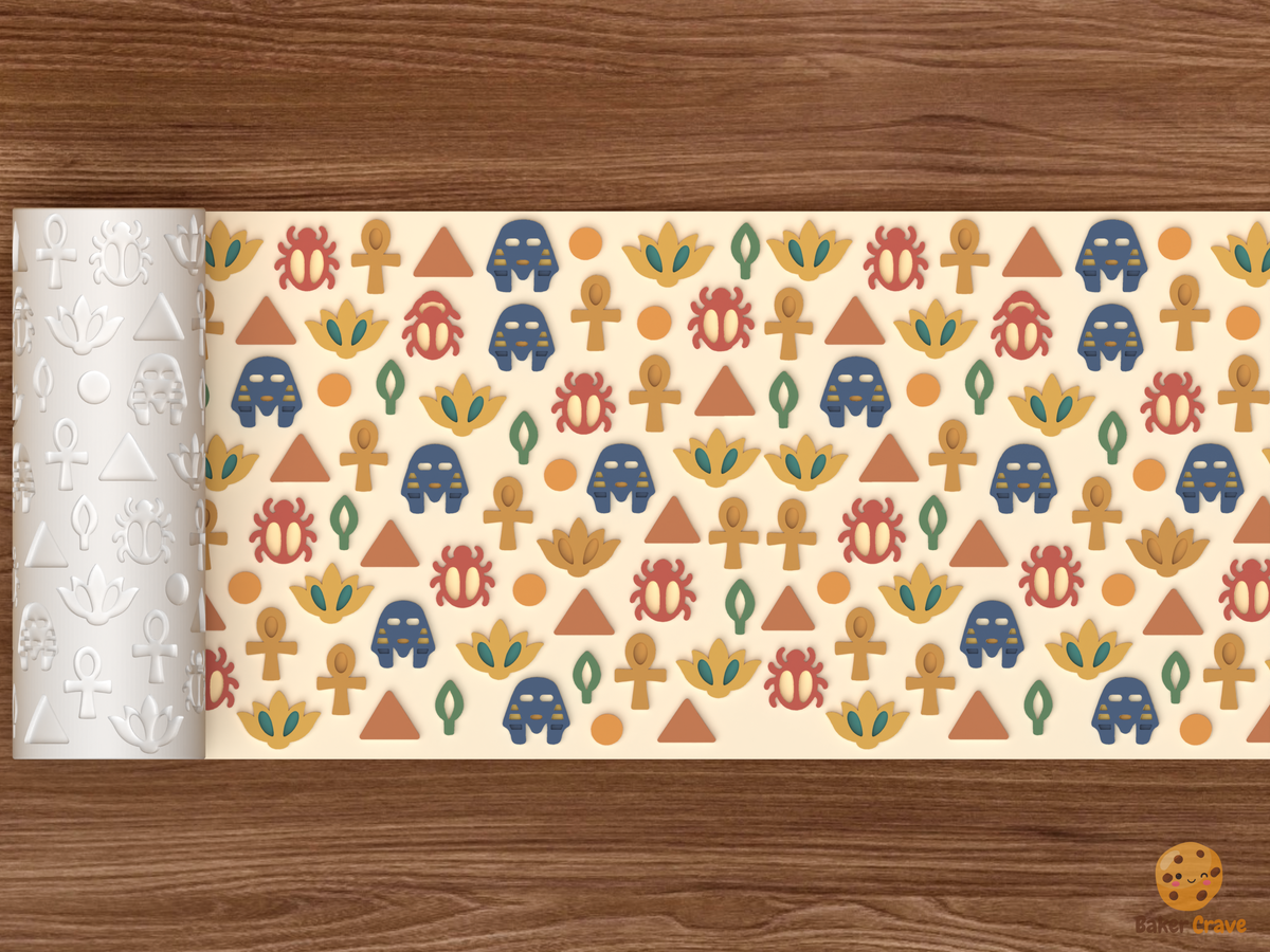 Ancient Egyptian Symbols Textured Roller