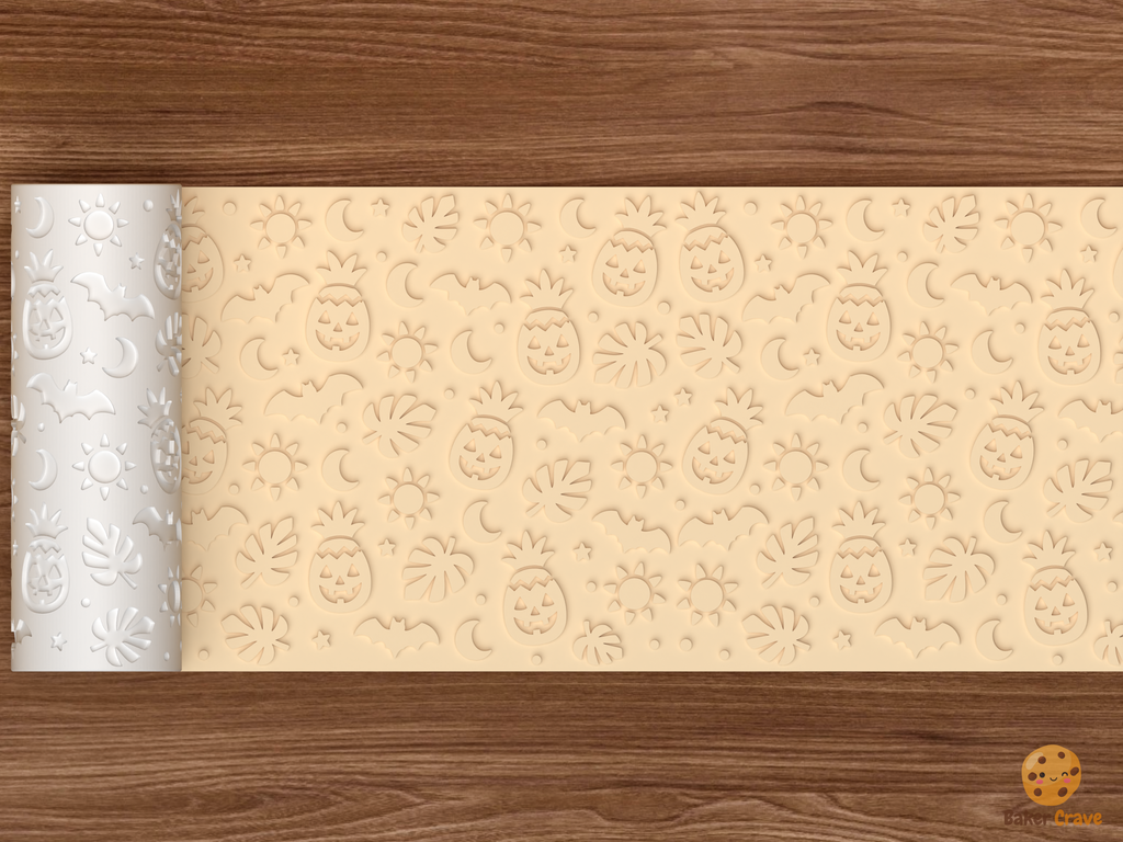 Summerween Pineapple Lantern Textured Roller STL File - 02 wide shot emboss