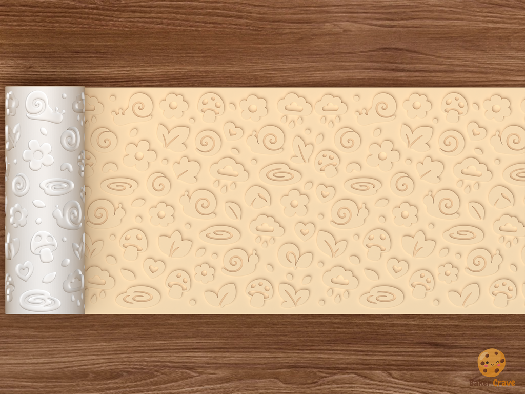 Snail Garden Textured Roller STL File