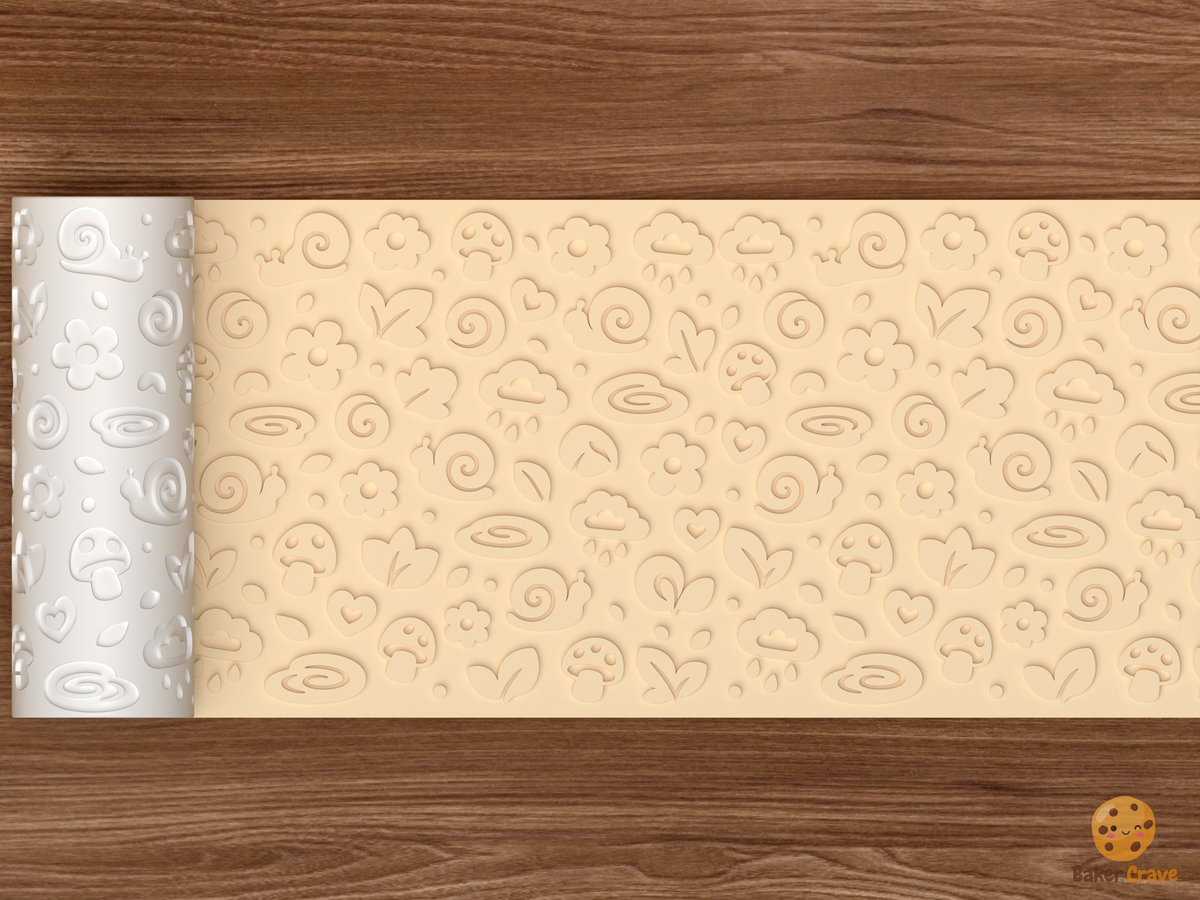 Snail Garden Textured Roller STL File