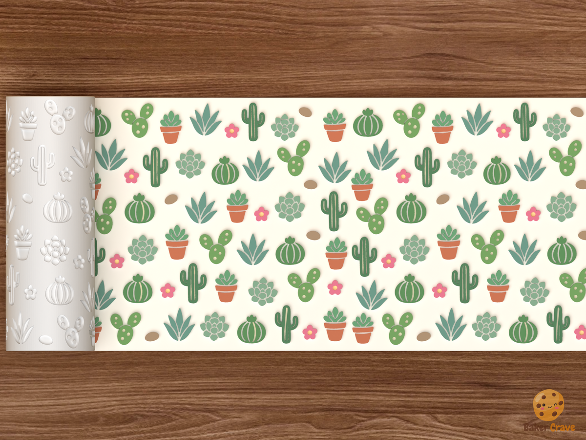 Desert Cactus Succulent Textured Roller
