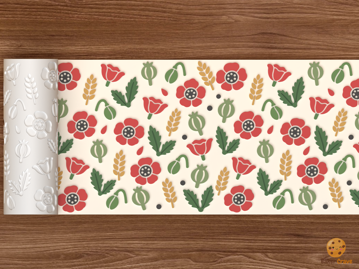 Poppy Blossom Remembrance Textured Roller