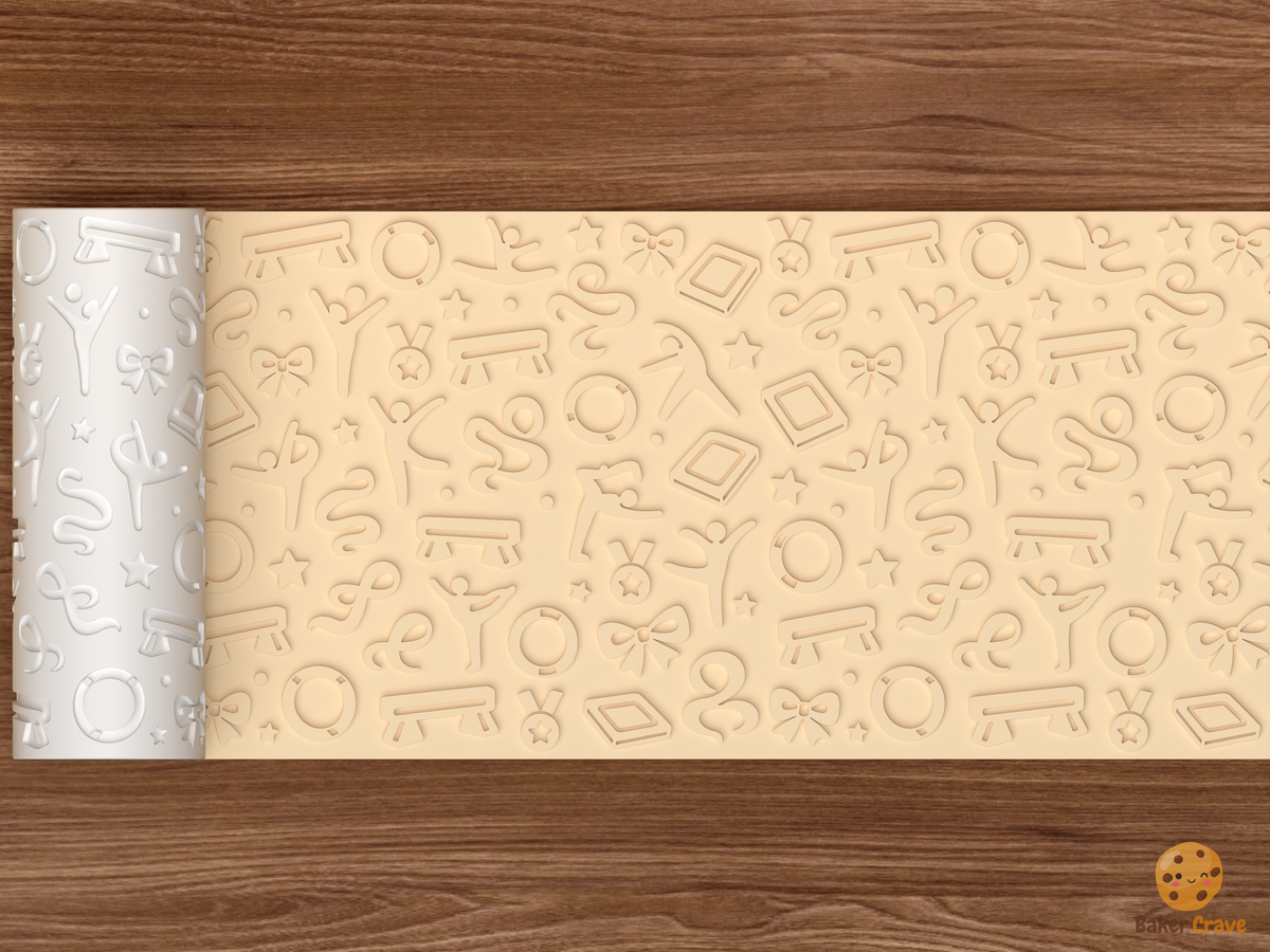 Gymnastics Stars Textured Roller STL File