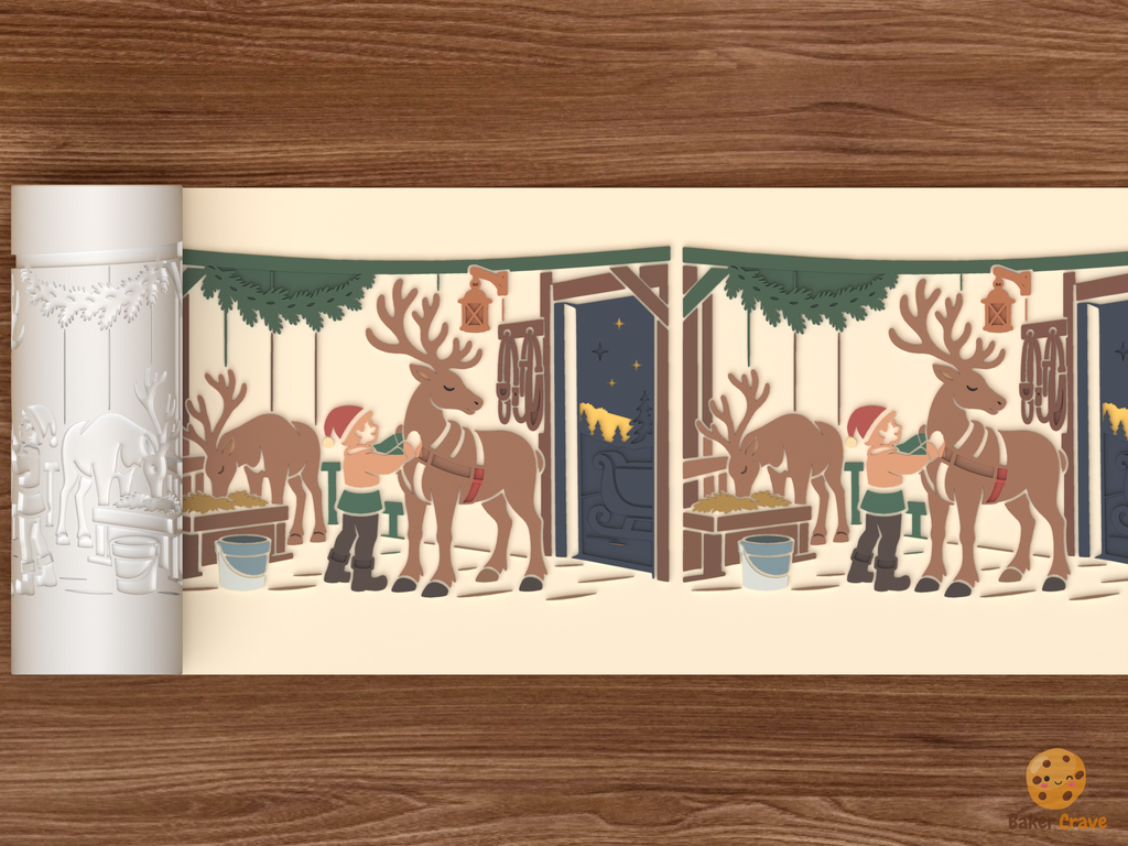 Reindeer Stable Prep Night Textured Roller STL File