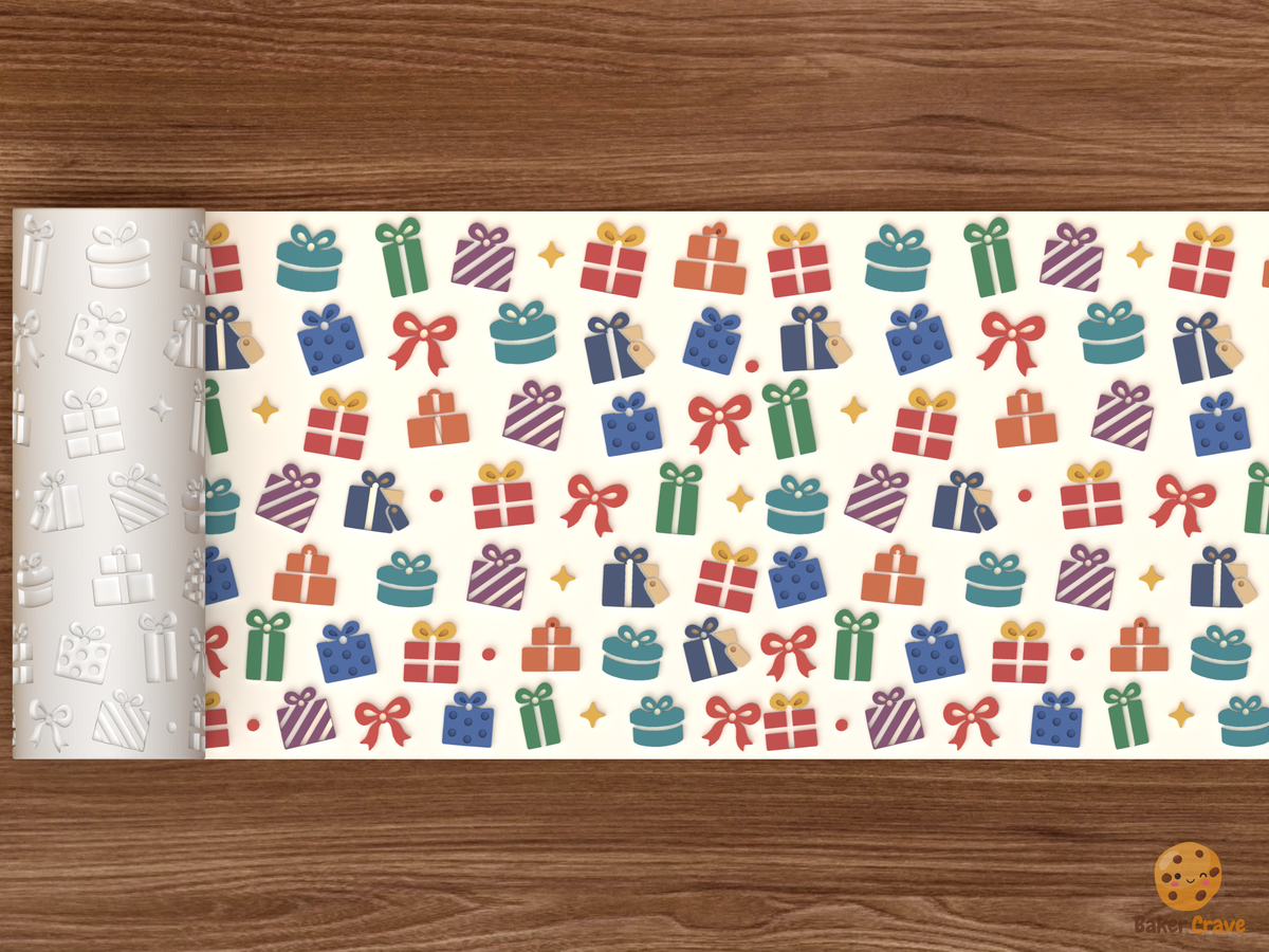 Wrapped Christmas Presents Bows Textured Roller