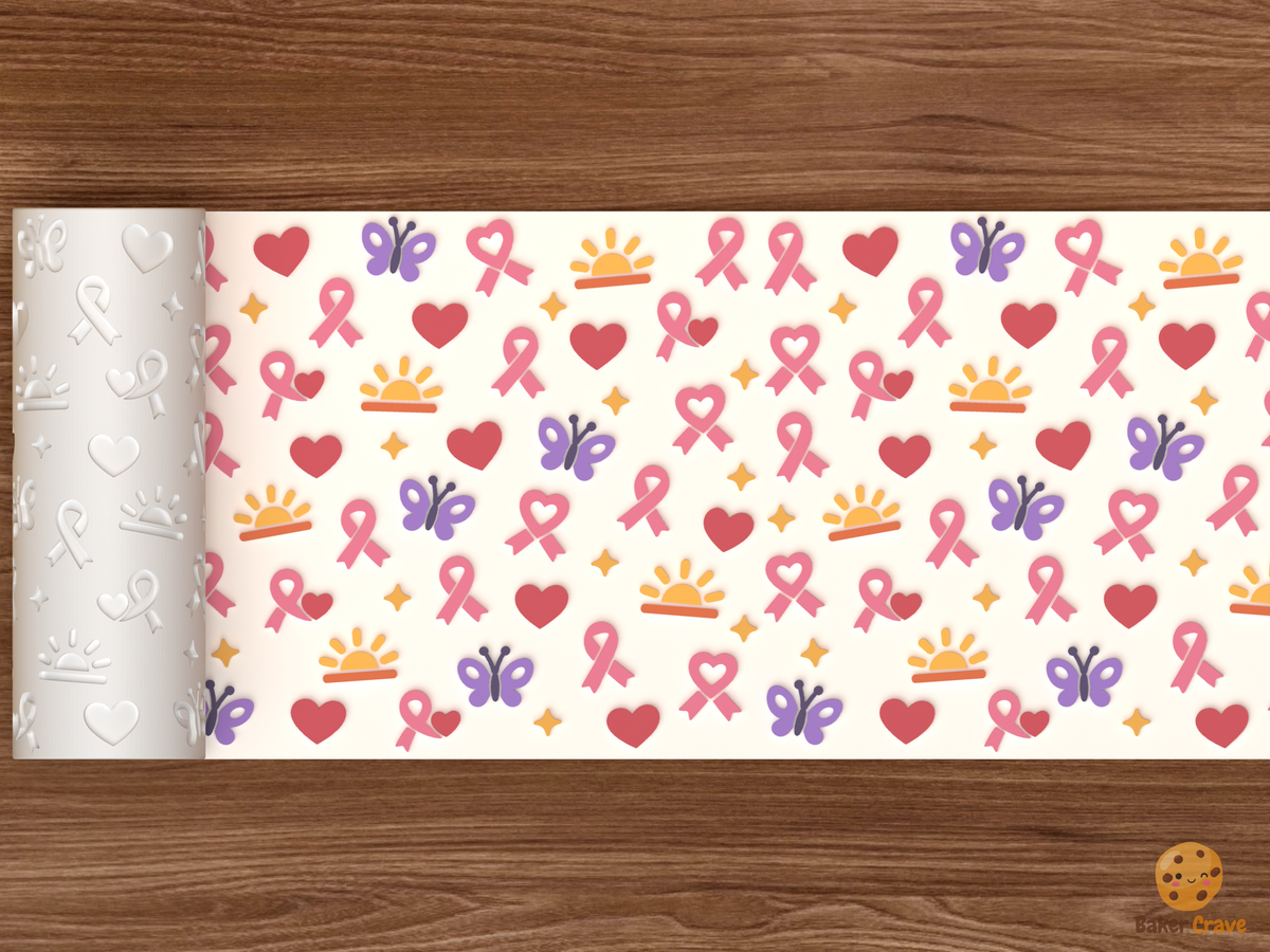 Awareness Ribbon Hope Textured Roller STL File