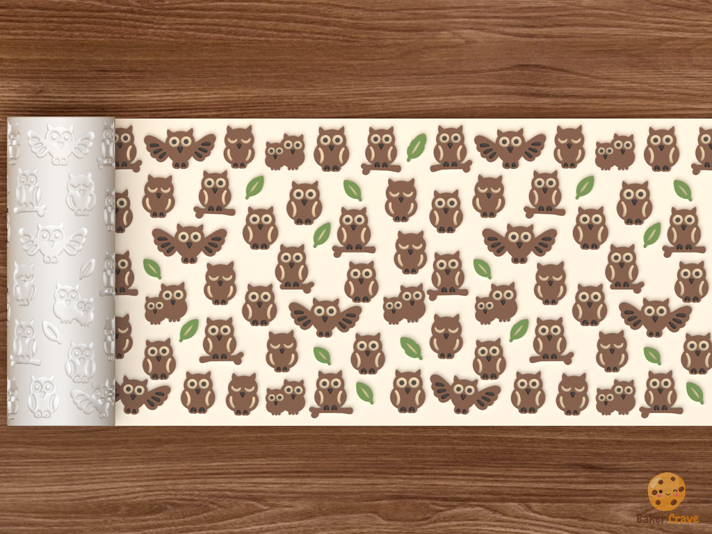 Woodland Owl Family Textured Roller STL File
