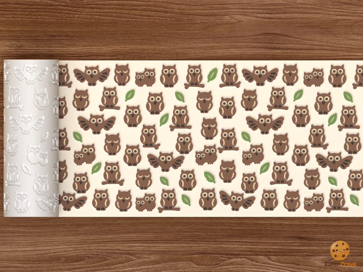 Woodland Owl Family Textured Roller STL File