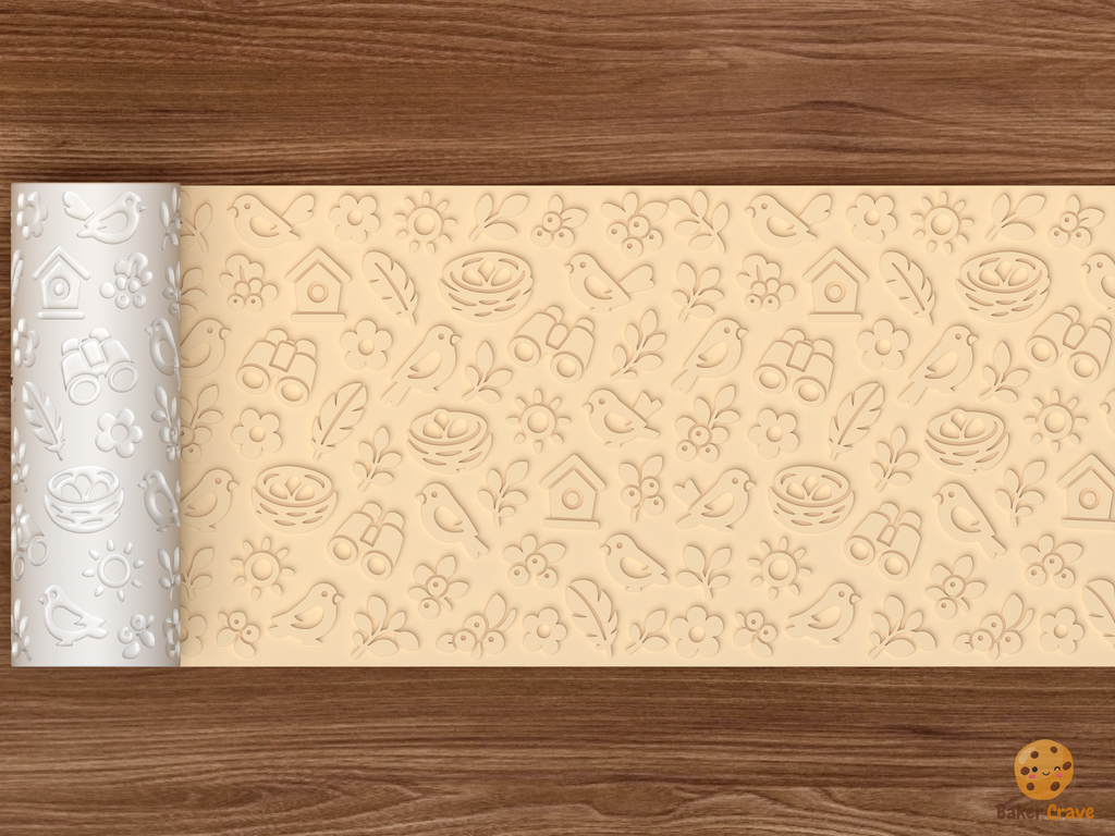 Birdwatching Garden Textured Roller STL File