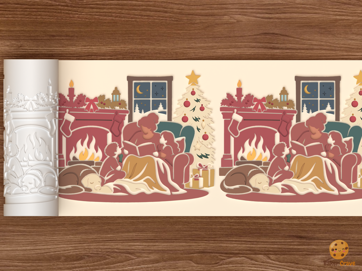 Christmas Eve Hearth Storytime Textured Roller