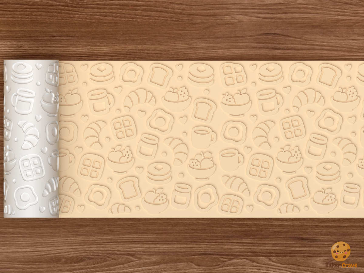 Breakfast Brunch Textured Roller STL File