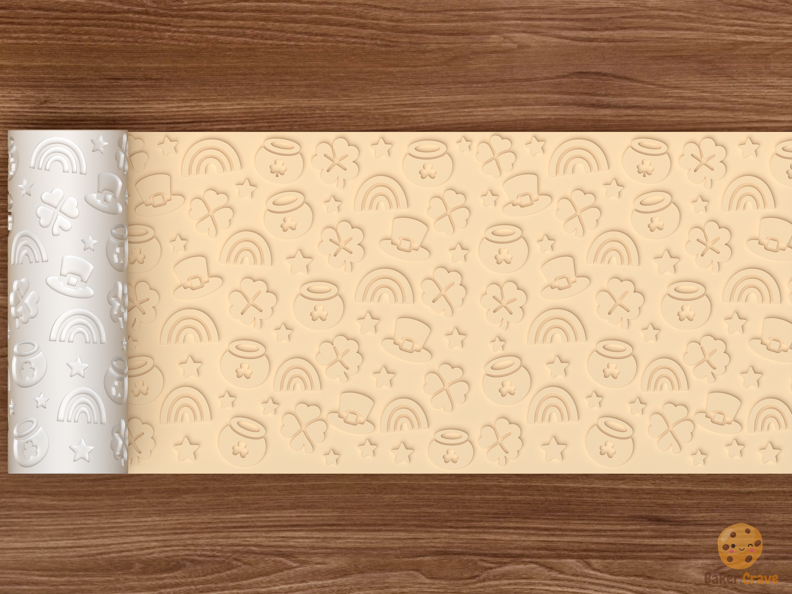 St Patrick's Day Textured Roller STL File