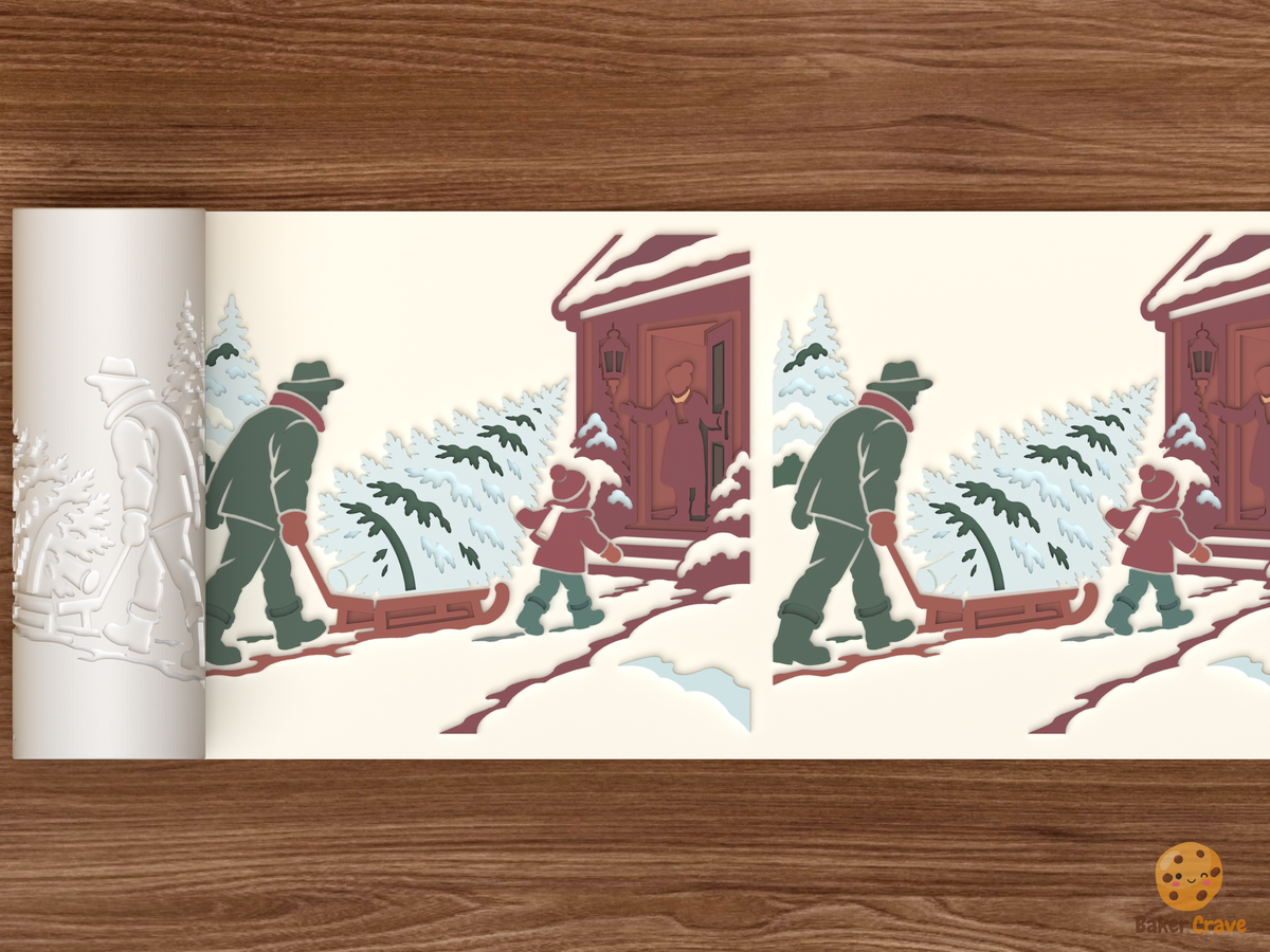 Bringing Home the Christmas Tree Textured Roller