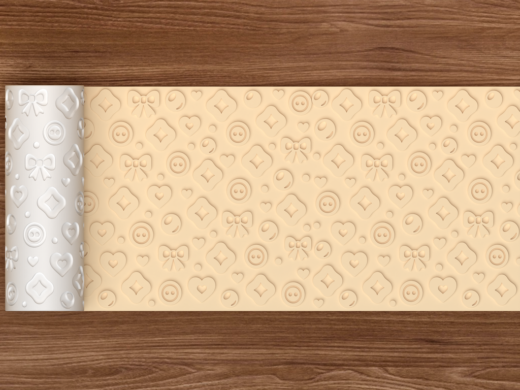 Sewing Craft Textured Roller STL File - 02 wide shot emboss