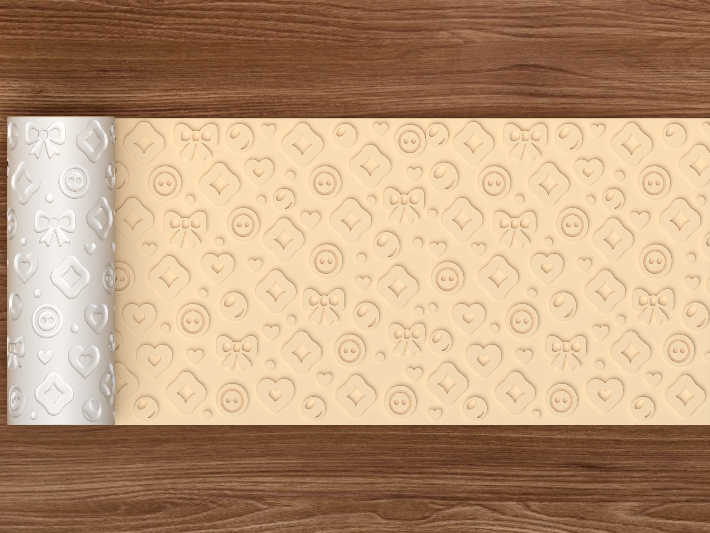Sewing Craft Textured Roller STL File - 02 wide shot emboss