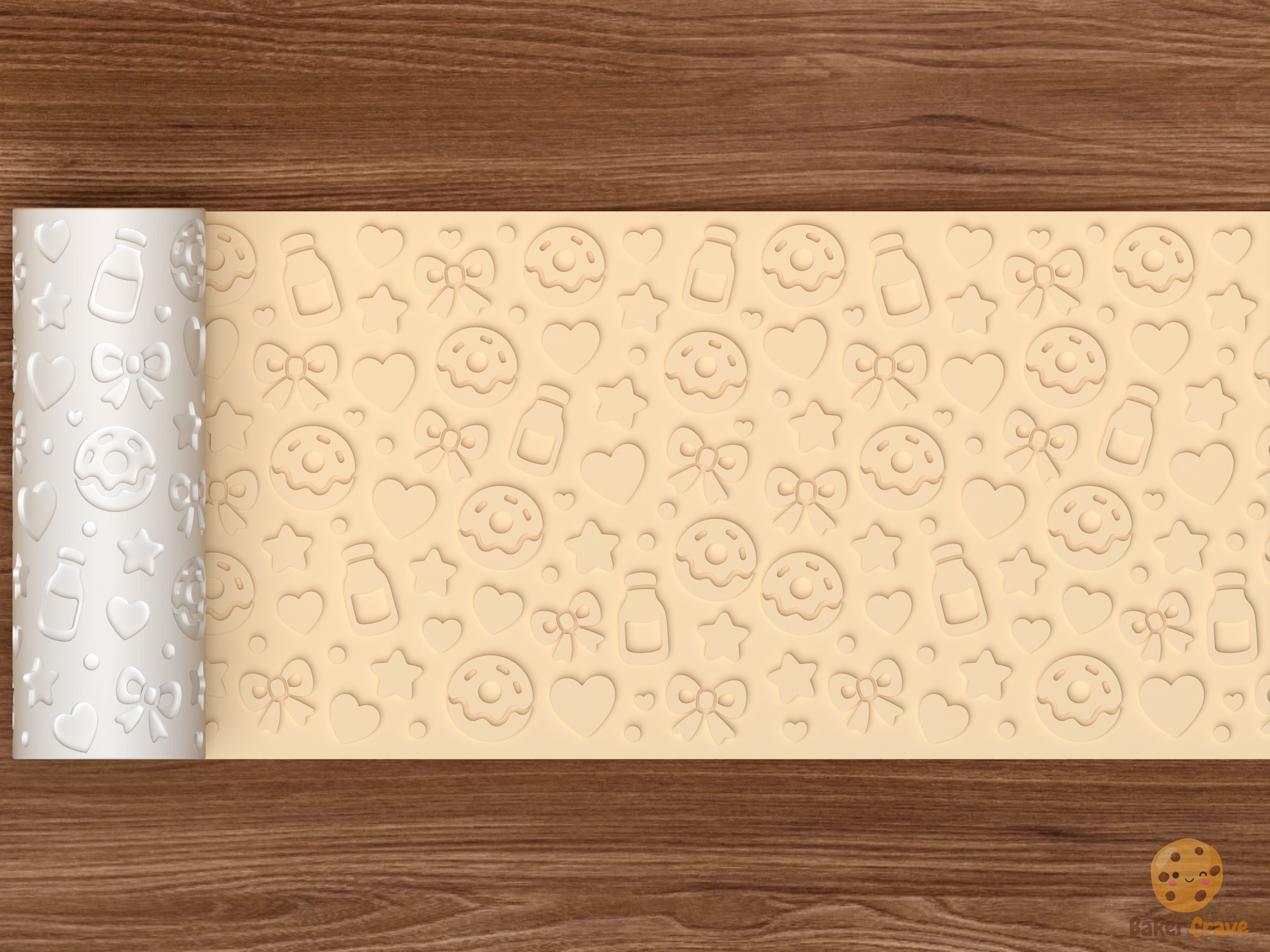 Sweet Treats Textured Roller STL File - 02 wide shot emboss