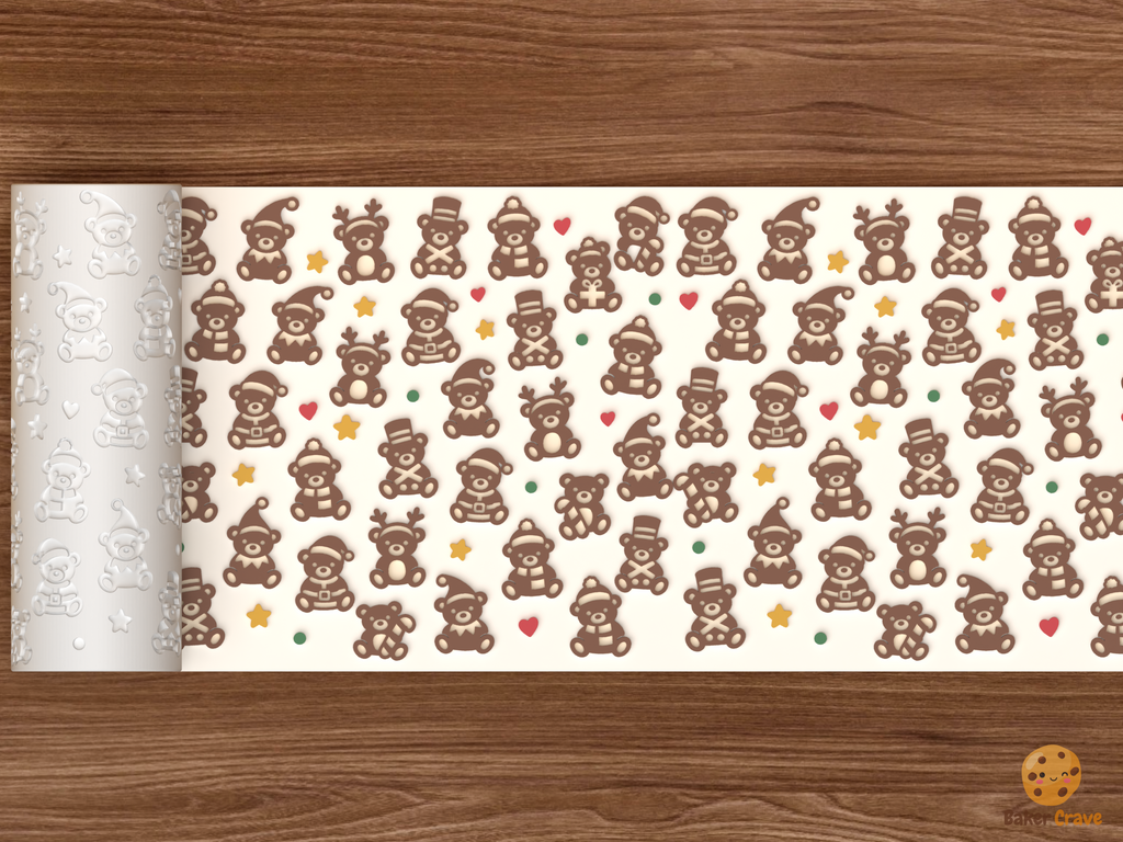 Christmas Teddy Bears In Holiday Costumes Textured Roller STL File