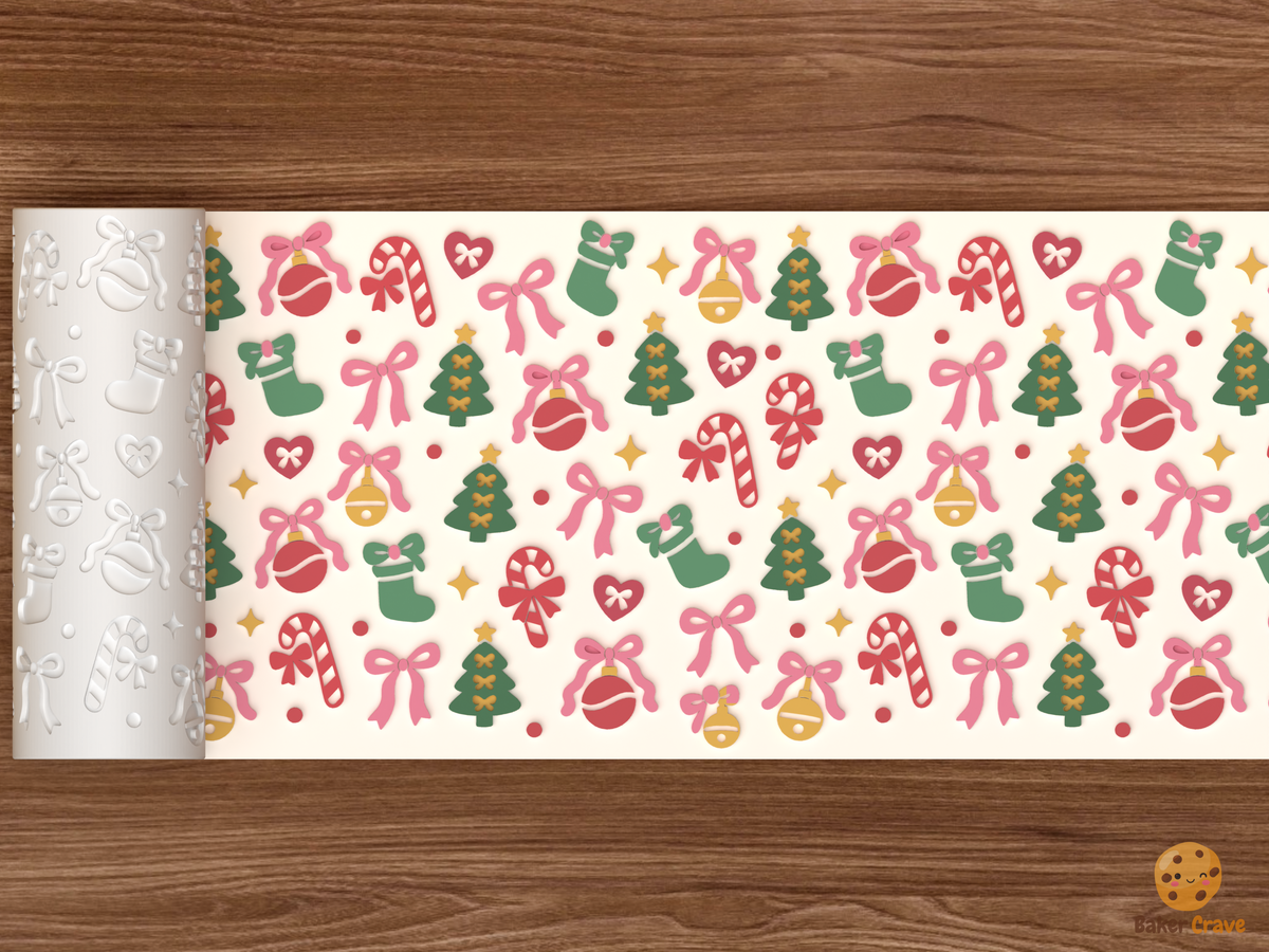 Coquette Bow Christmas Textured Roller