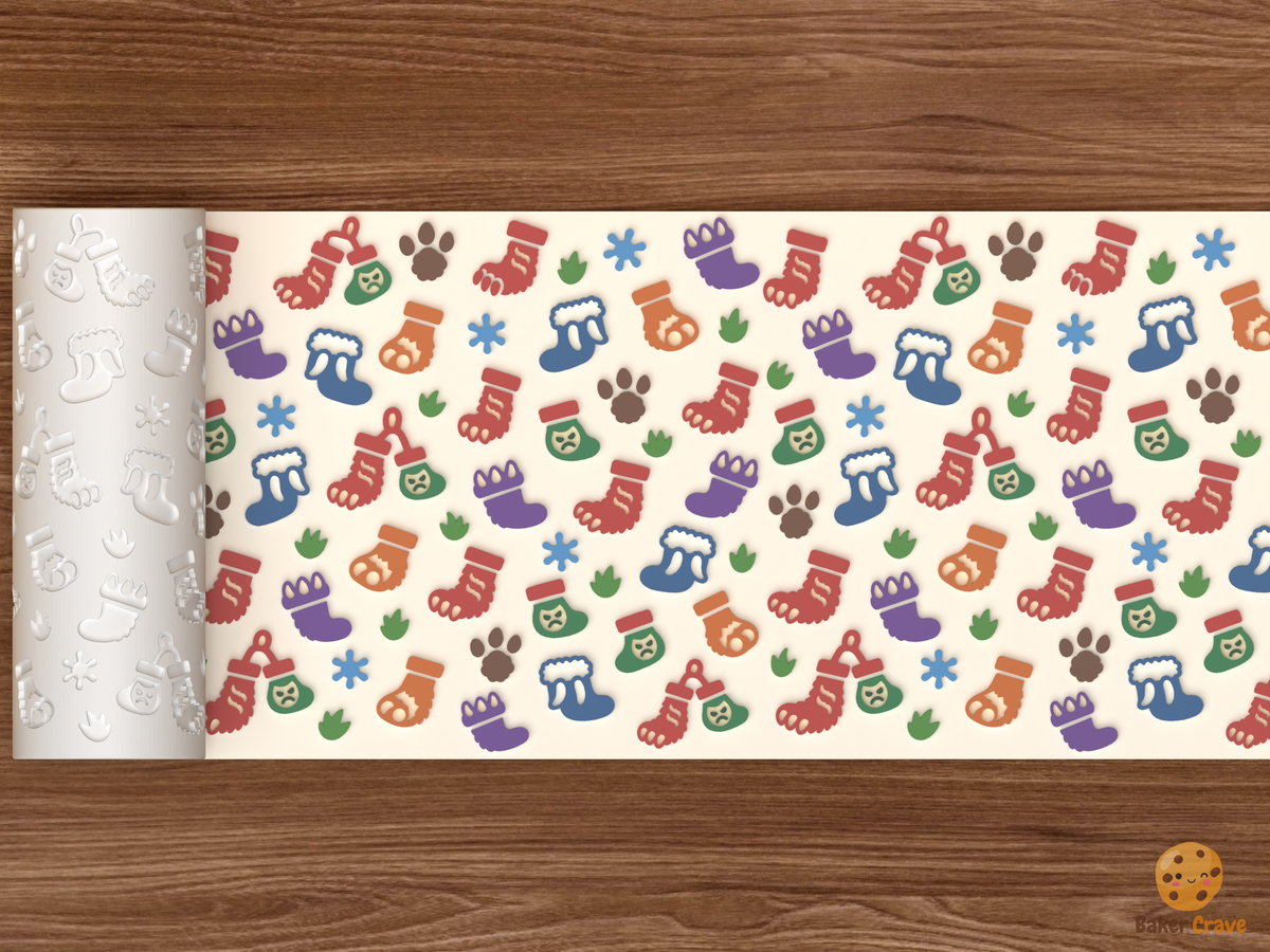 Grumpy Monster Foot Christmas Stockings Textured Roller