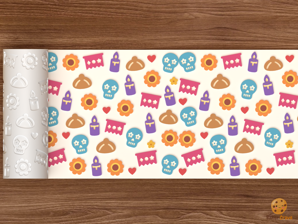Day of the Dead Calavera Textured Roller STL File