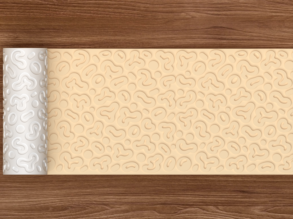 Abstract Amoeba Blob Textured Roller STL File - 02 wide shot emboss