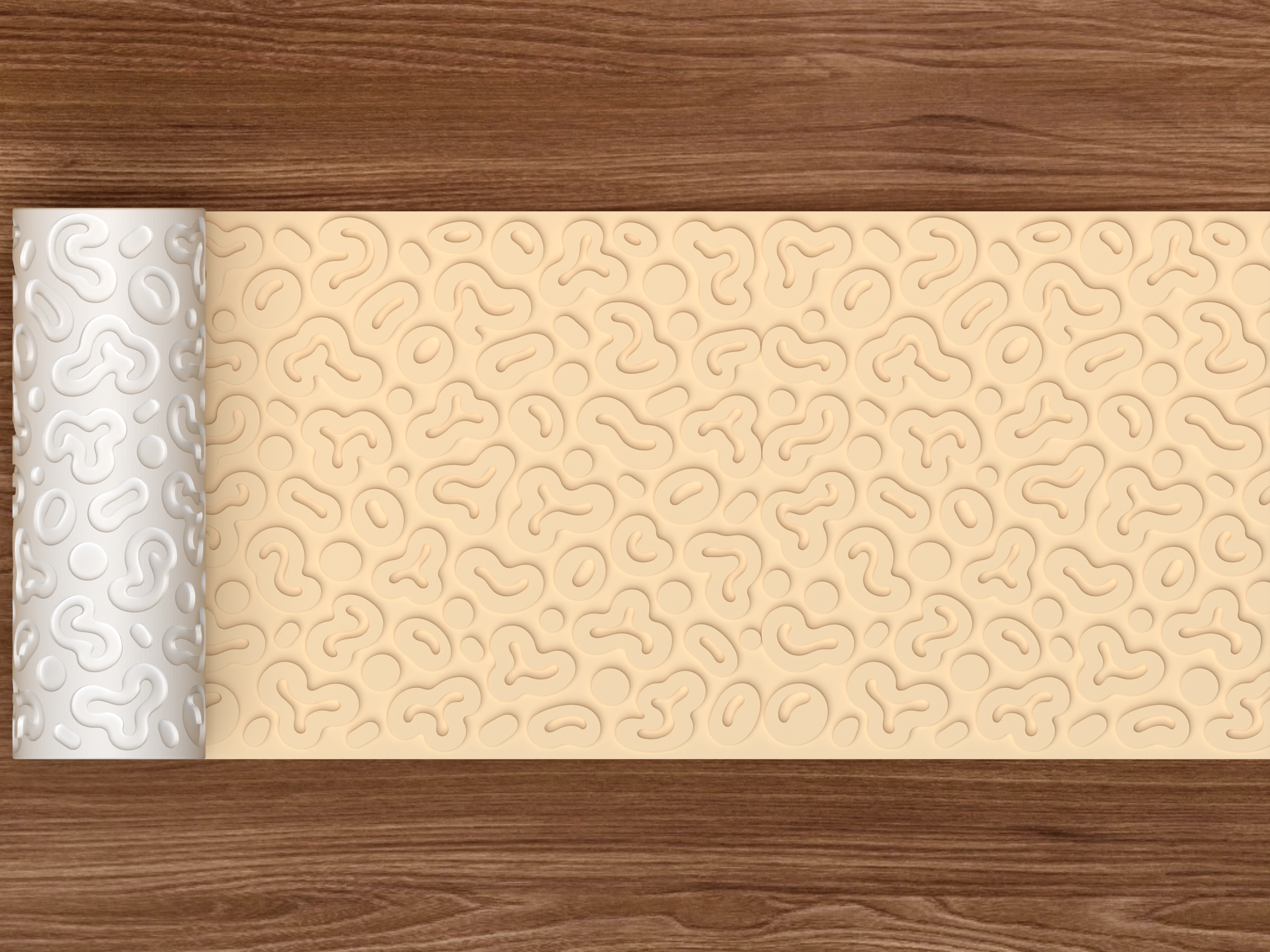 Abstract Amoeba Blob Textured Roller STL File - 02 wide shot emboss