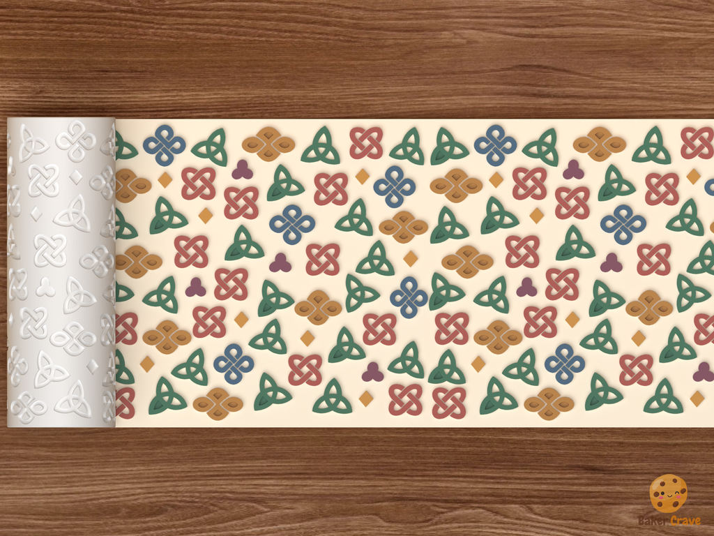 Celtic Knot Symbols Textured Roller STL File