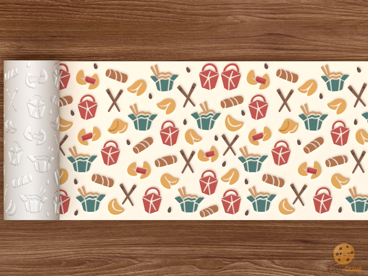 Chinese Takeout Fortune Cookies Textured Roller