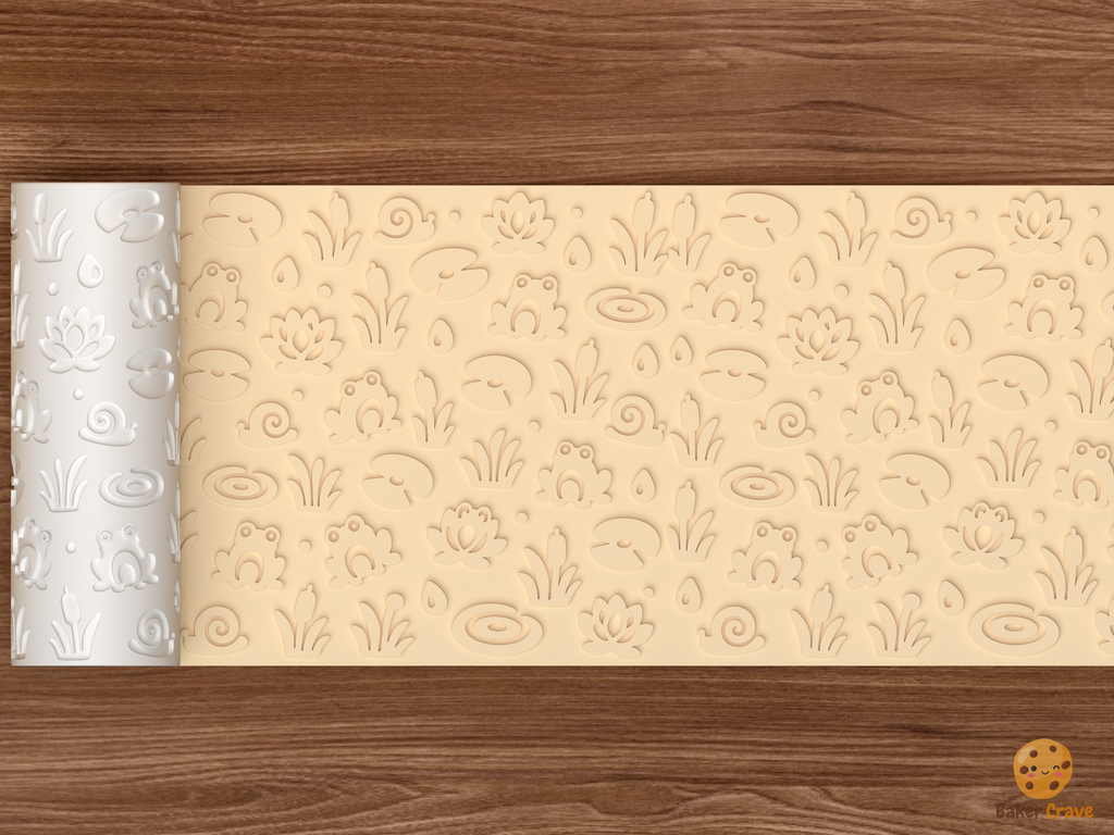 Frog Pond Garden Textured Roller STL File