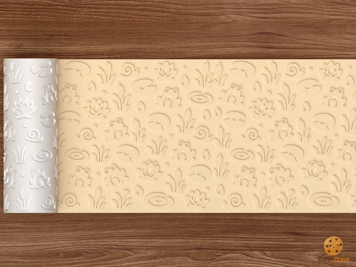 Frog Pond Garden Textured Roller STL File