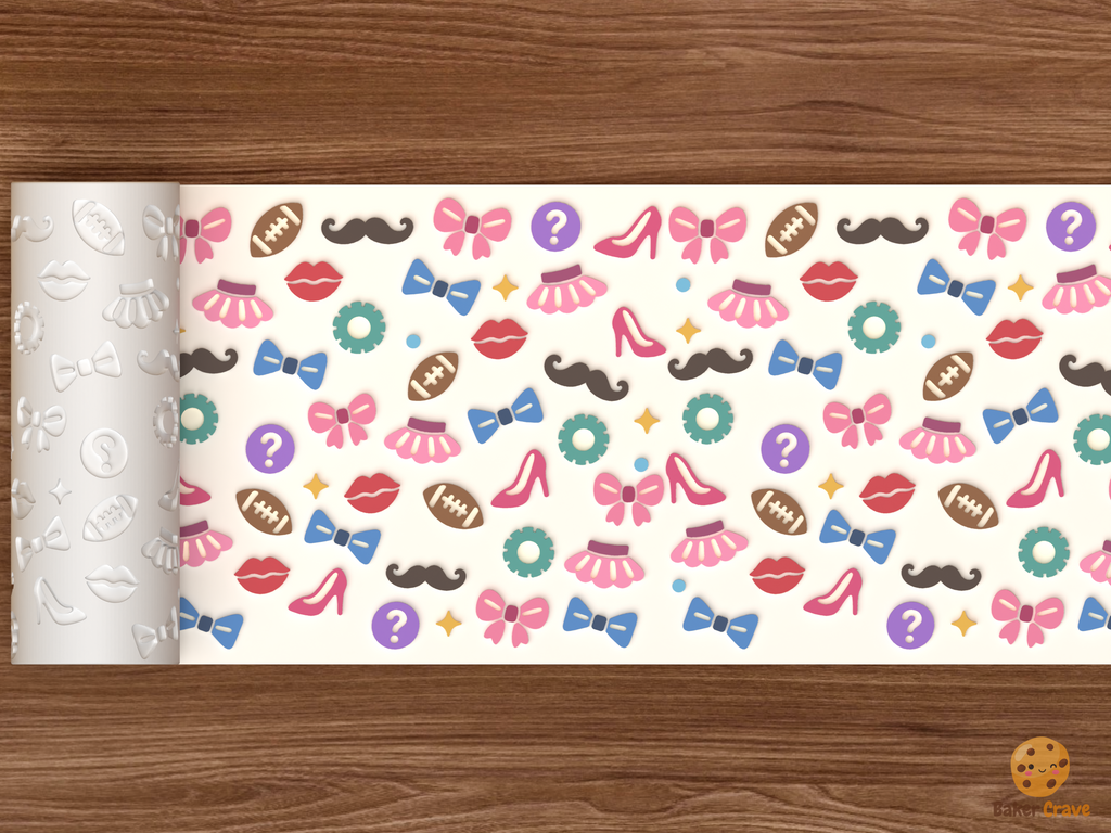 Gender Reveal Bows Or Bowties Textured Roller STL File