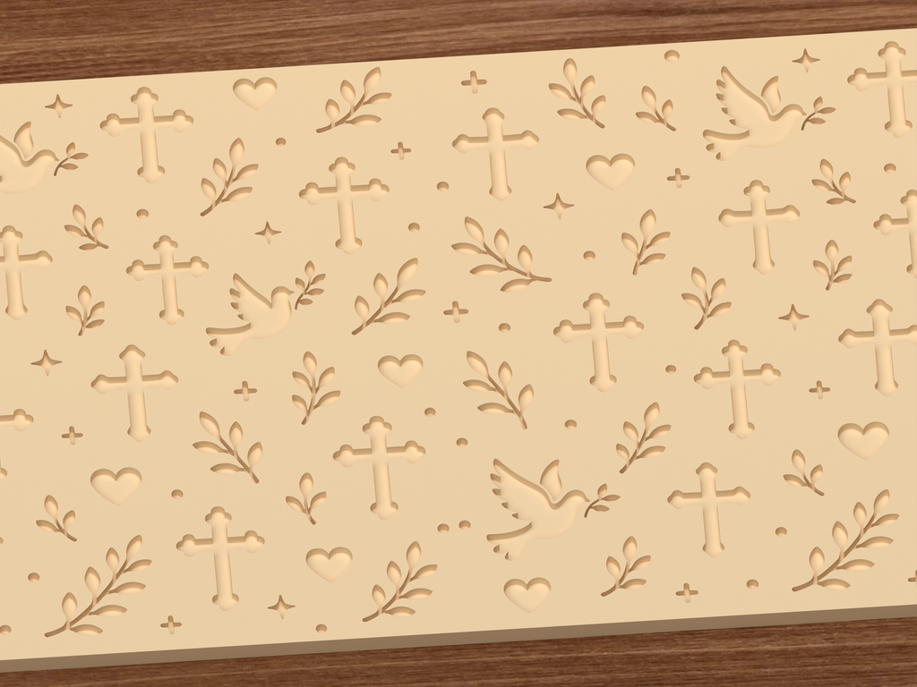 Faith & Dove Textured Roller STL File - 03 close detail deboss