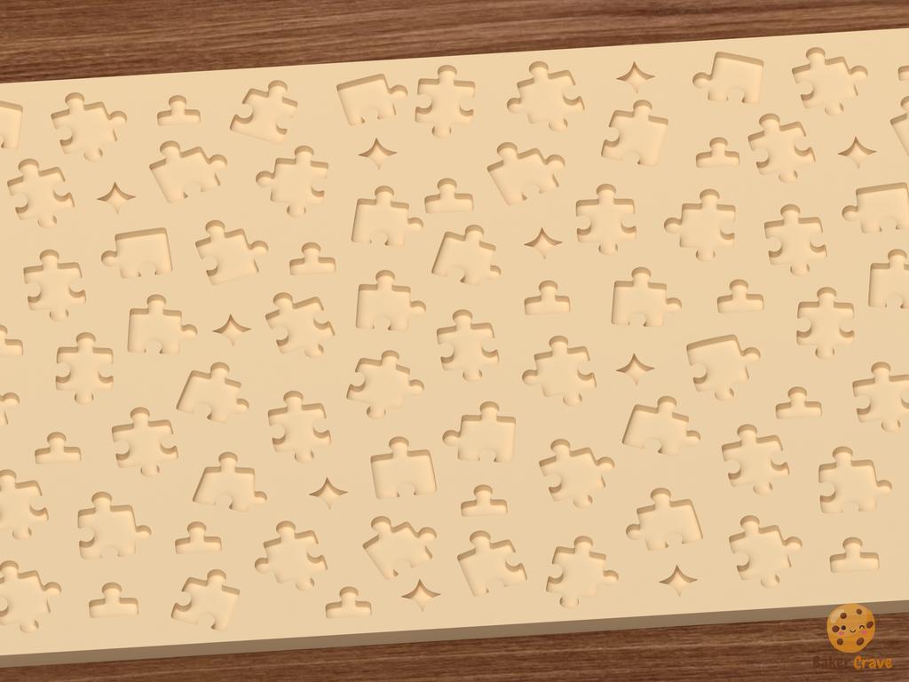 Jigsaw Puzzle Pieces Textured Roller STL File