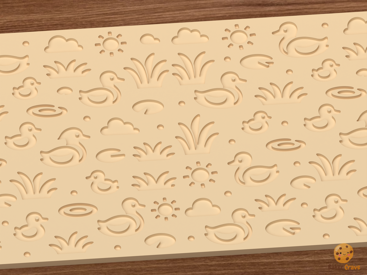 Duck Pond Textured Roller STL File - 03 close detail deboss