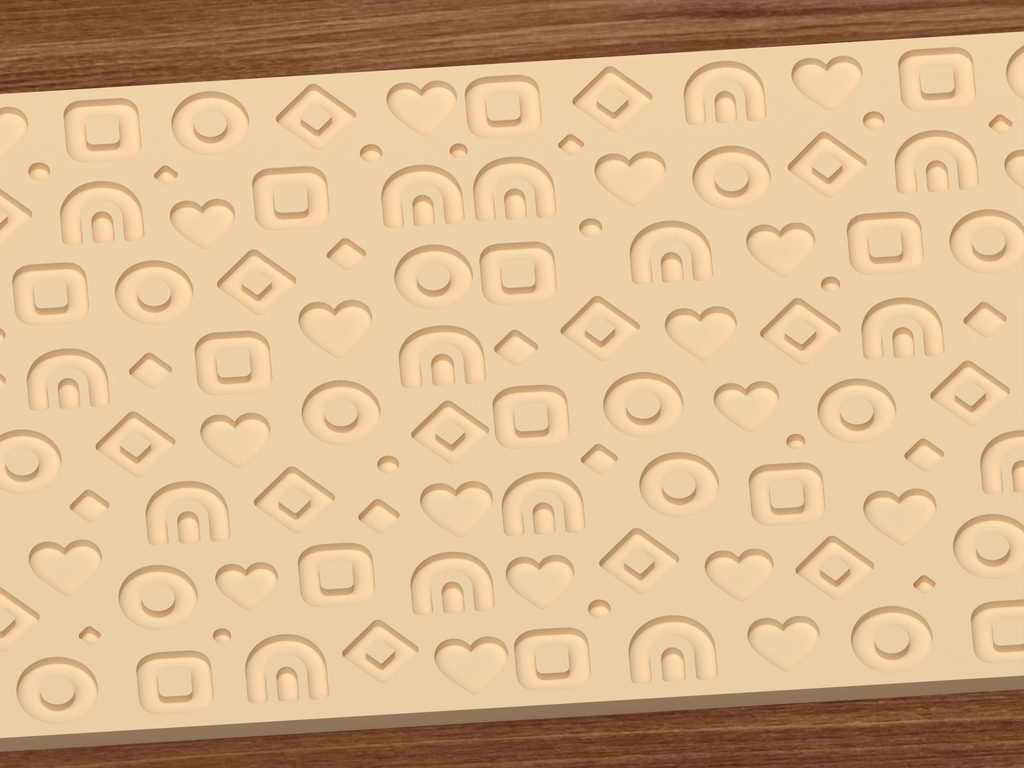 Retro Boho Geometric Textured Roller STL File - 03 close detail deboss