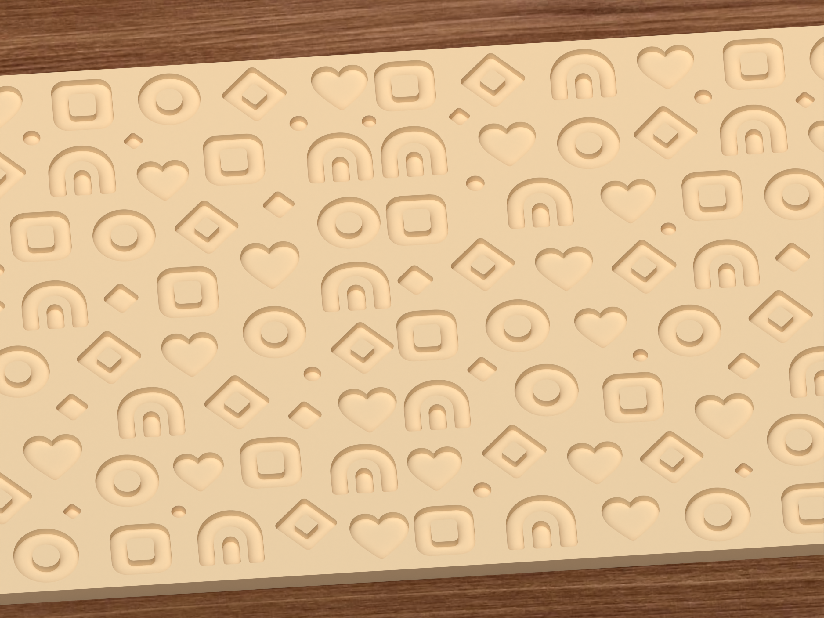 Retro Boho Geometric Textured Roller STL File - 03 close detail deboss