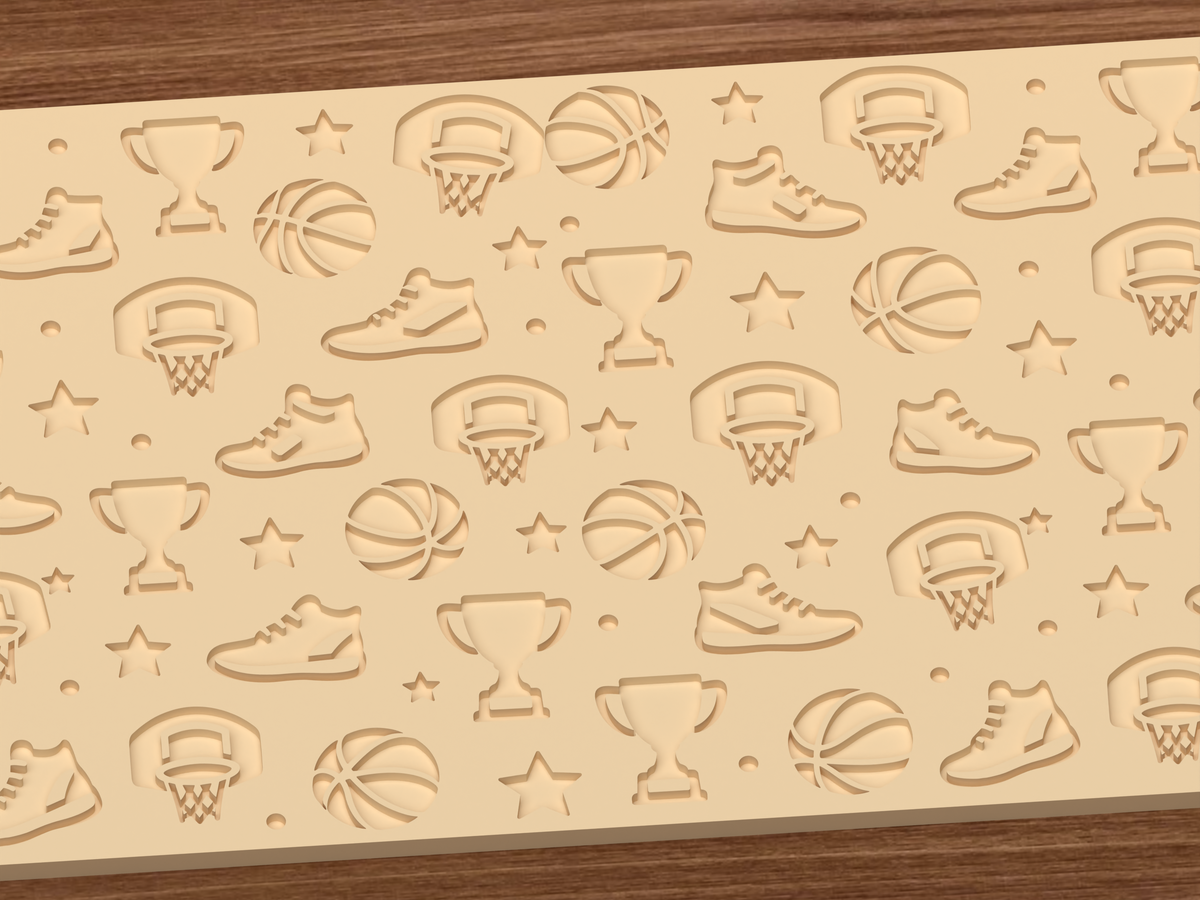 Basketball Sports Textured Roller - 03 close detail deboss