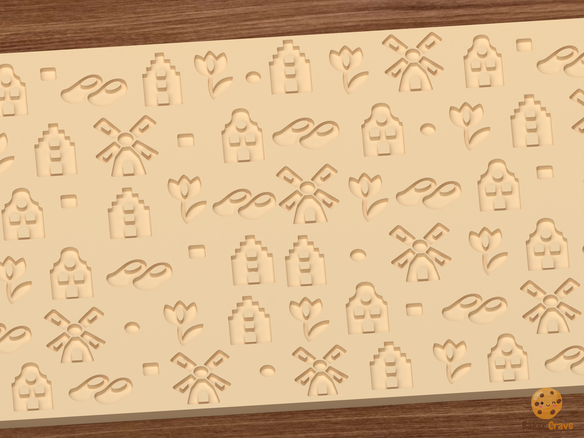 Dutch Canal Houses Windmills Textured Roller STL File