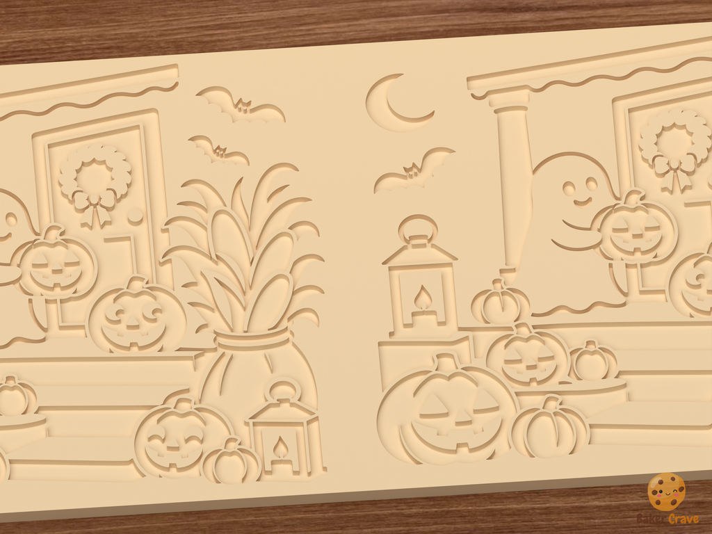 Jack O Lantern Porch Setup Textured Roller STL File