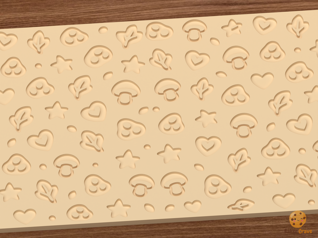 Fawn Forest Textured Roller STL File - 03 close detail deboss