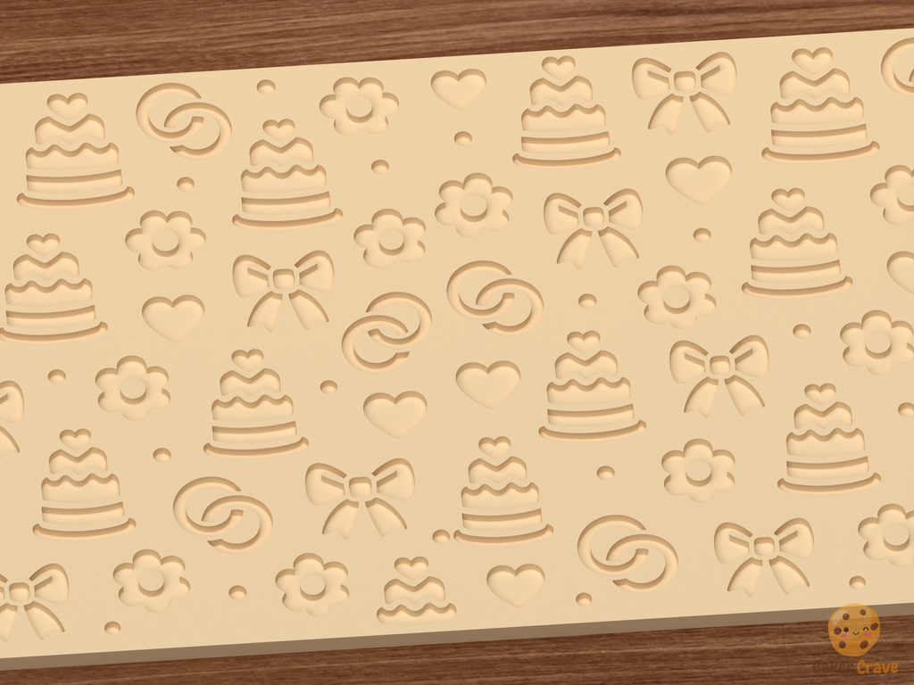 Wedding Cake Romance Textured Roller STL File - 03 close detail deboss