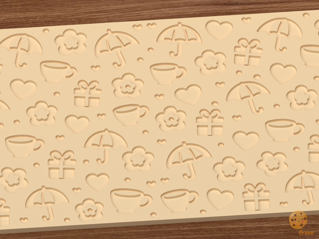 Cozy Rainy Day Textured Roller STL File - 03 close detail deboss