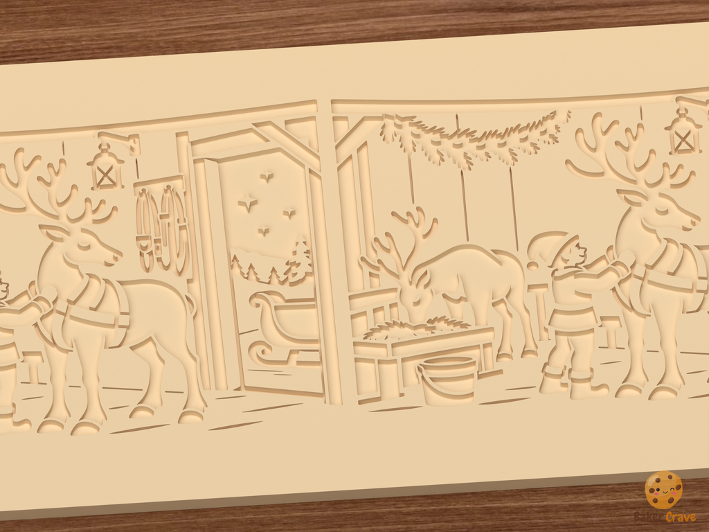 Reindeer Stable Prep Night Textured Roller STL File