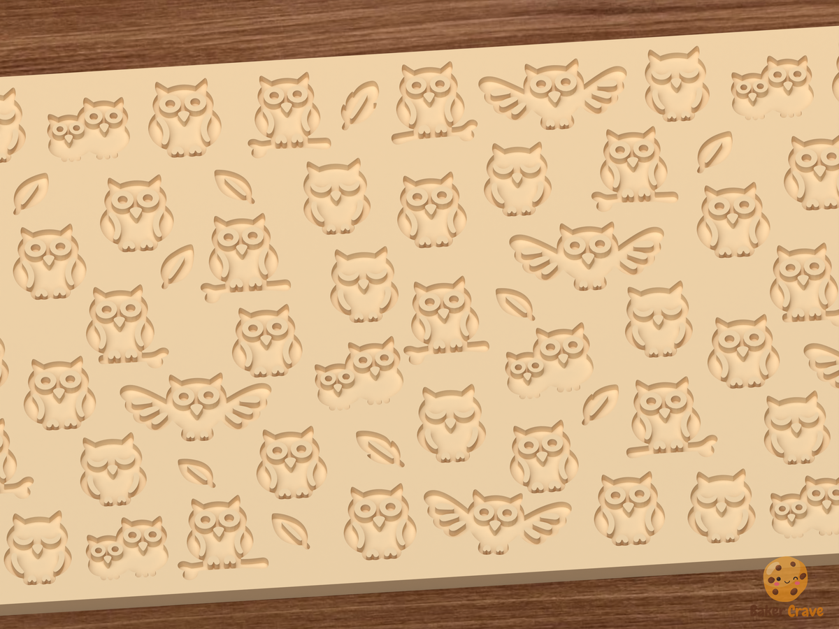 Woodland Owl Family Textured Roller STL File
