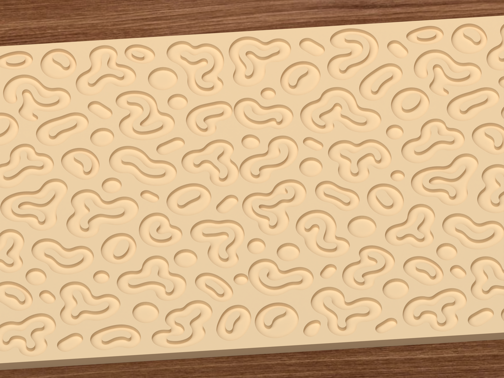 Abstract Amoeba Blob Textured Roller STL File - 03 close detail deboss