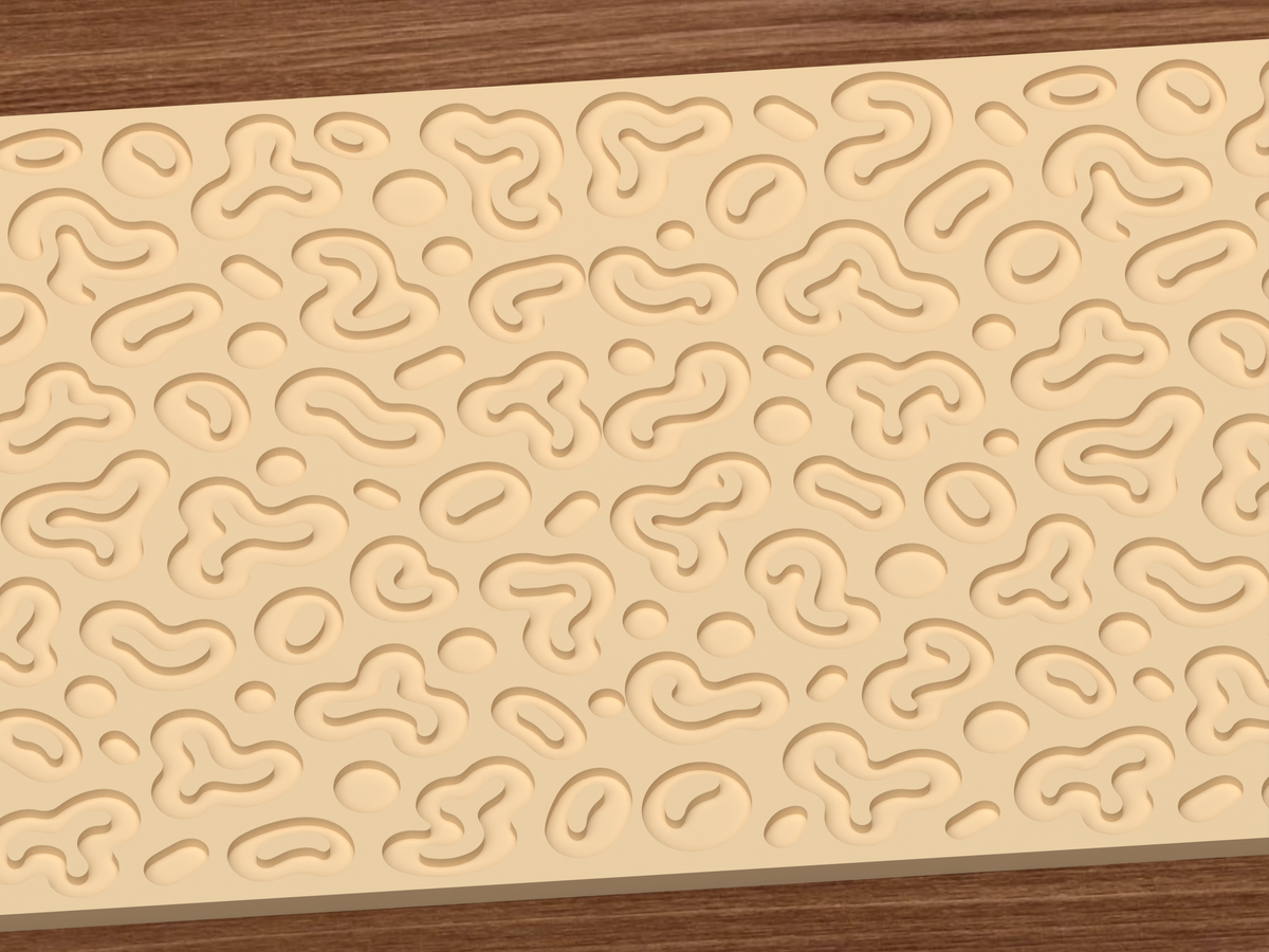 Abstract Amoeba Blob Textured Roller STL File - 03 close detail deboss