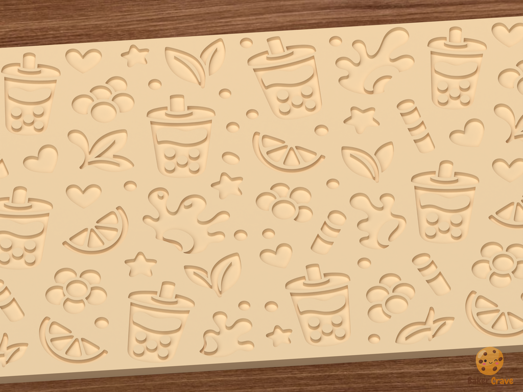 Boba Tea Cafe Textured Roller STL File