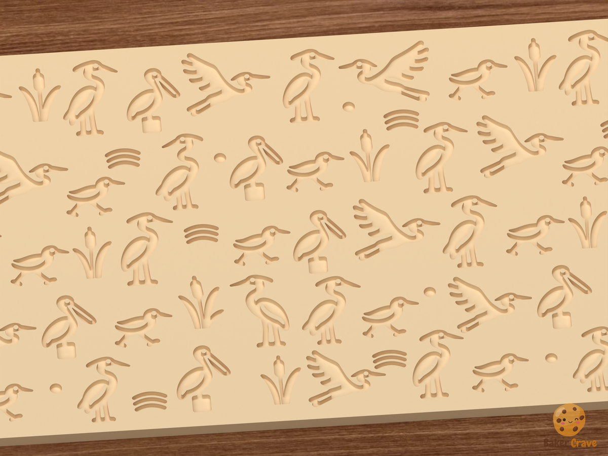 Coastal Wading Birds Textured Roller STL File